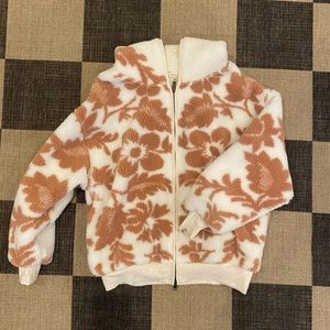 Free People zip-up lined fleece hooded jacket